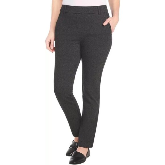NEW Dalia Women's L Charcoal Gray Slim Fit Pants With Tummy Control Panel - Picture 1 of 8